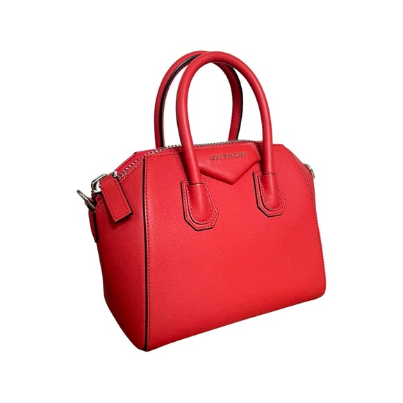 Givenchy Ladies Grained Leather Mini Antigona Bag In Light Red New With Tags - Picture 3 of 6